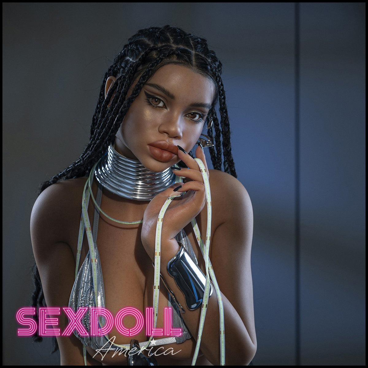 Realistic Sex Doll 161 (5'3") F-Cup Penny Dark Tanned ROS Max (Head #S33) Full Silicone - IRONTECH Dolls by Sex Doll America