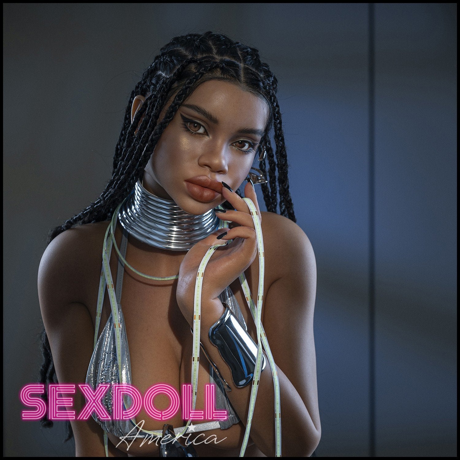 Realistic Sex Doll 161 (5'3") F-Cup Penny Dark Tanned ROS Max (Head #S33) Full Silicone - IRONTECH Dolls by Sex Doll America