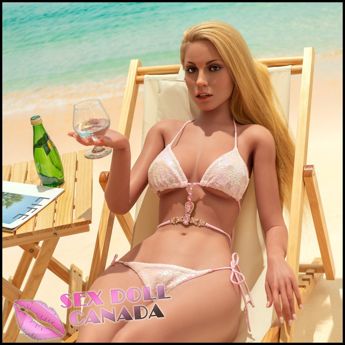 Realistic Sex Doll IN-STOCK - 166 (5'5") K-Cup Leah Tan (Head #ZXE203) Implanted Hair Full Silicone - Zelex SLE by Sex Doll America