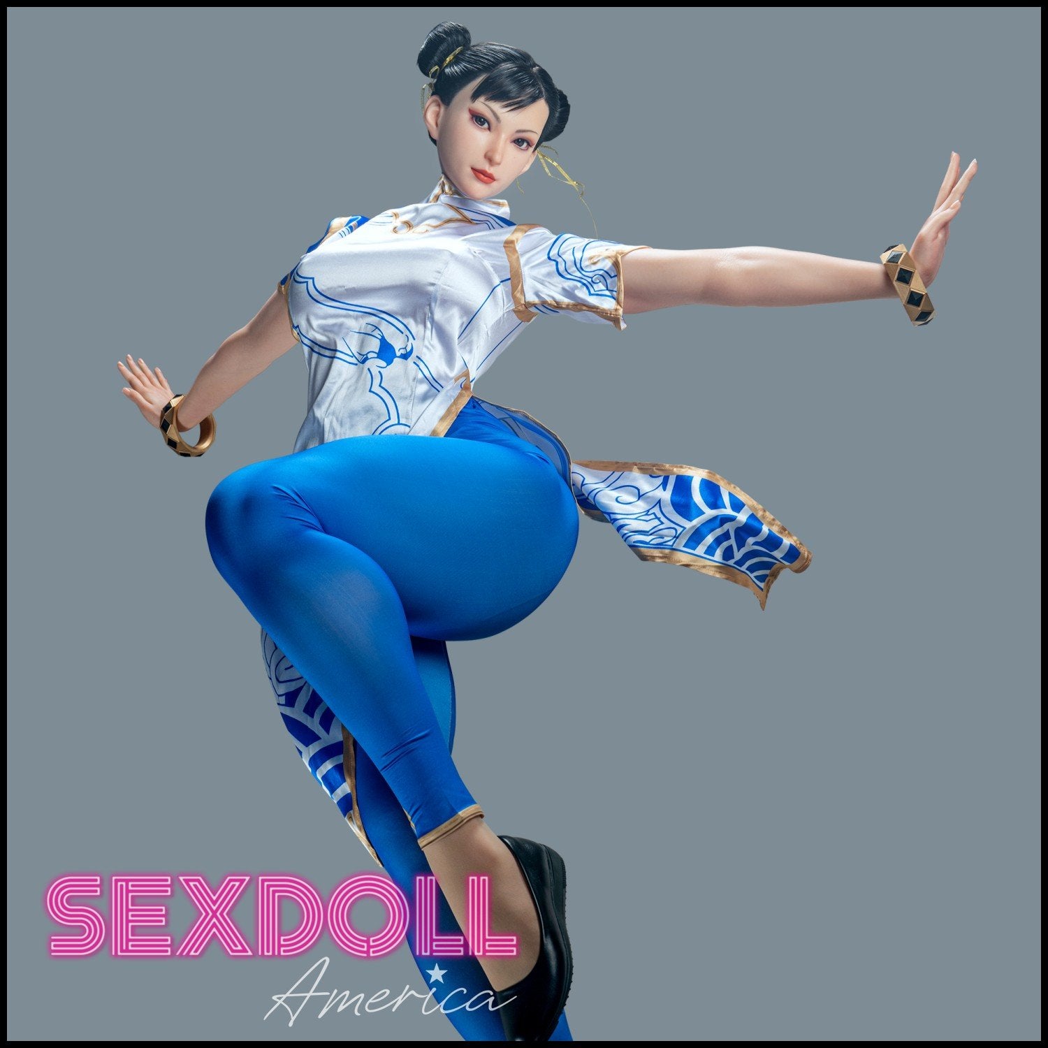 Realistic Sex Doll 169 (5'6") F-Cup Chun Li - Full Silicone - Game Lady by Sex Doll America