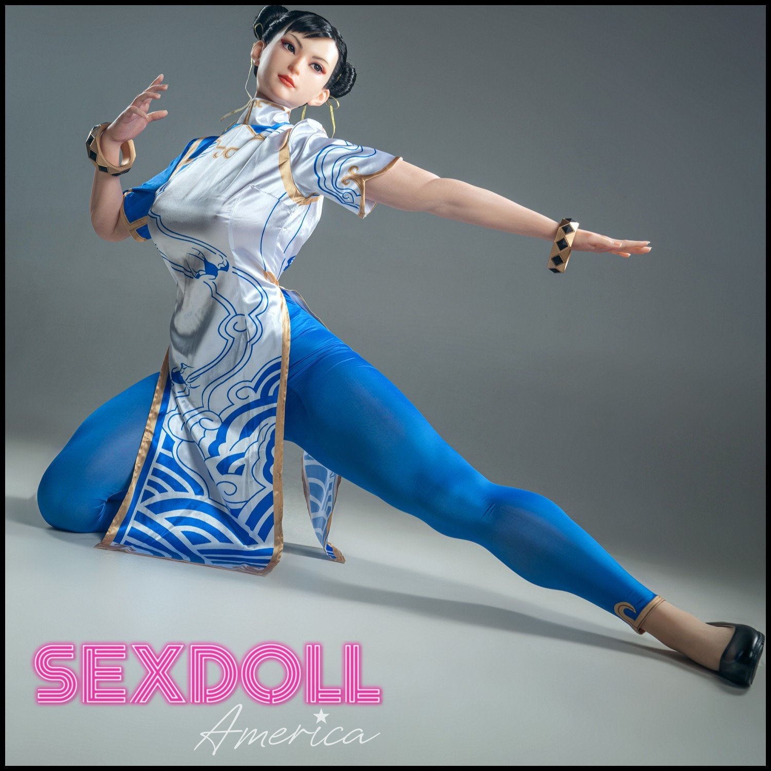Realistic Sex Doll 169 (5'6") F-Cup Chun Li - Full Silicone - Game Lady by Sex Doll America
