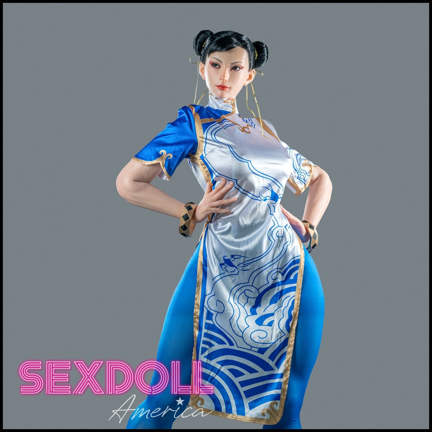 Realistic Sex Doll 169 (5'6") F-Cup Chun Li - Full Silicone - Game Lady by Sex Doll America