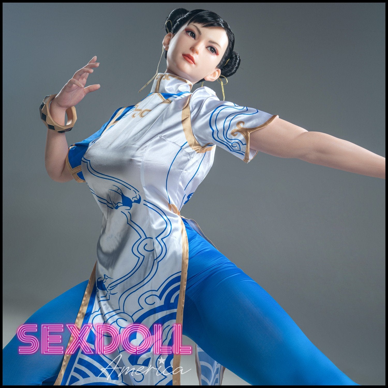 Realistic Sex Doll 169 (5'6") F-Cup Chun Li - Full Silicone - Game Lady by Sex Doll America