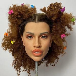 Realistic Sex Doll Oceana Silicone Head With Implanted Hair and Eyebrows by Sex Doll America
