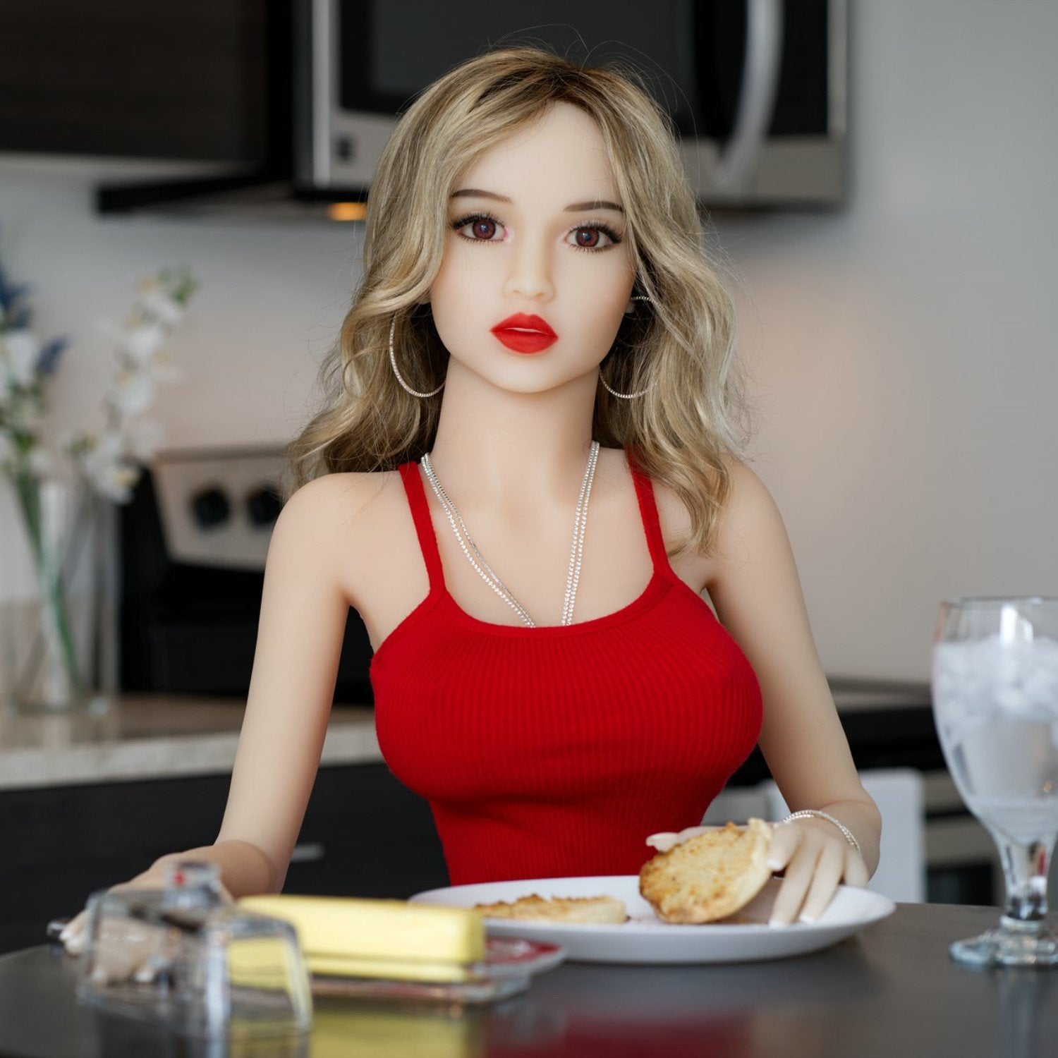 Realistic Sex Doll 141 (4'8") D-Cup - Kylie (Head #115) Red Dress - YL by Sex Doll America
