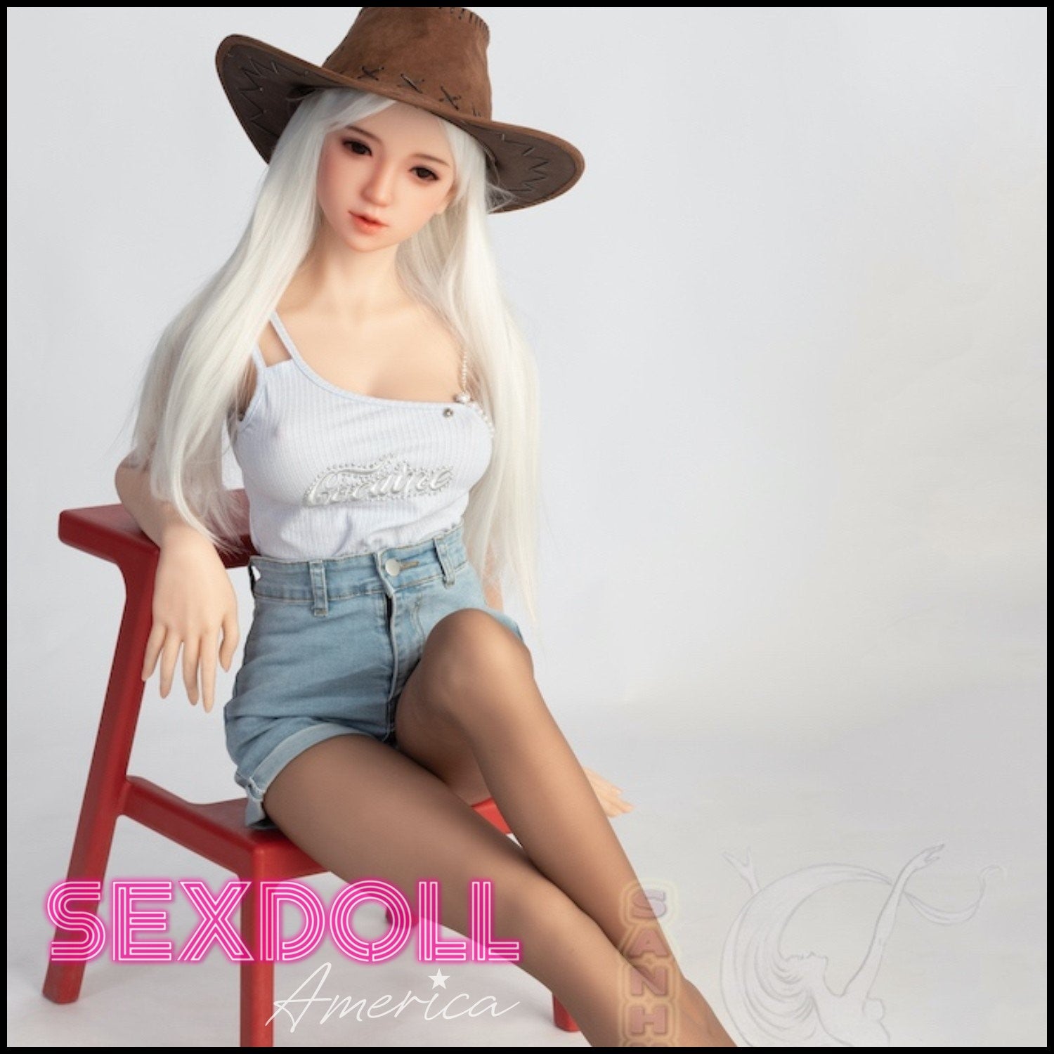 Realistic Sex Doll 145 (4'9") D-Cup Anna Blonde (Head #145-4) Full Silicone - Sanhui Dolls by Sex Doll America