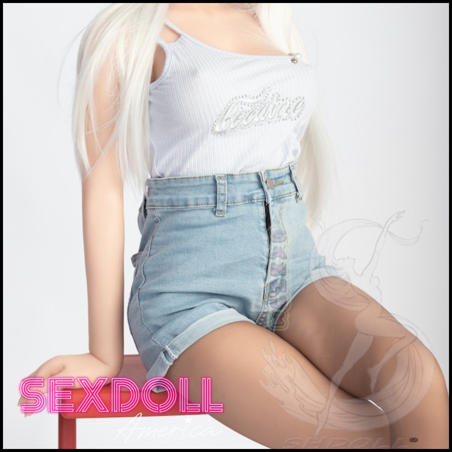Realistic Sex Doll 145 (4'9") D-Cup Anna Blonde (Head #145-4) Full Silicone - Sanhui Dolls by Sex Doll America