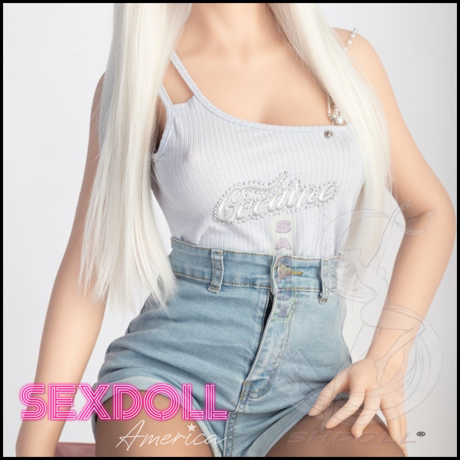 Realistic Sex Doll 145 (4'9") D-Cup Anna Blonde (Head #145-4) Full Silicone - Sanhui Dolls by Sex Doll America