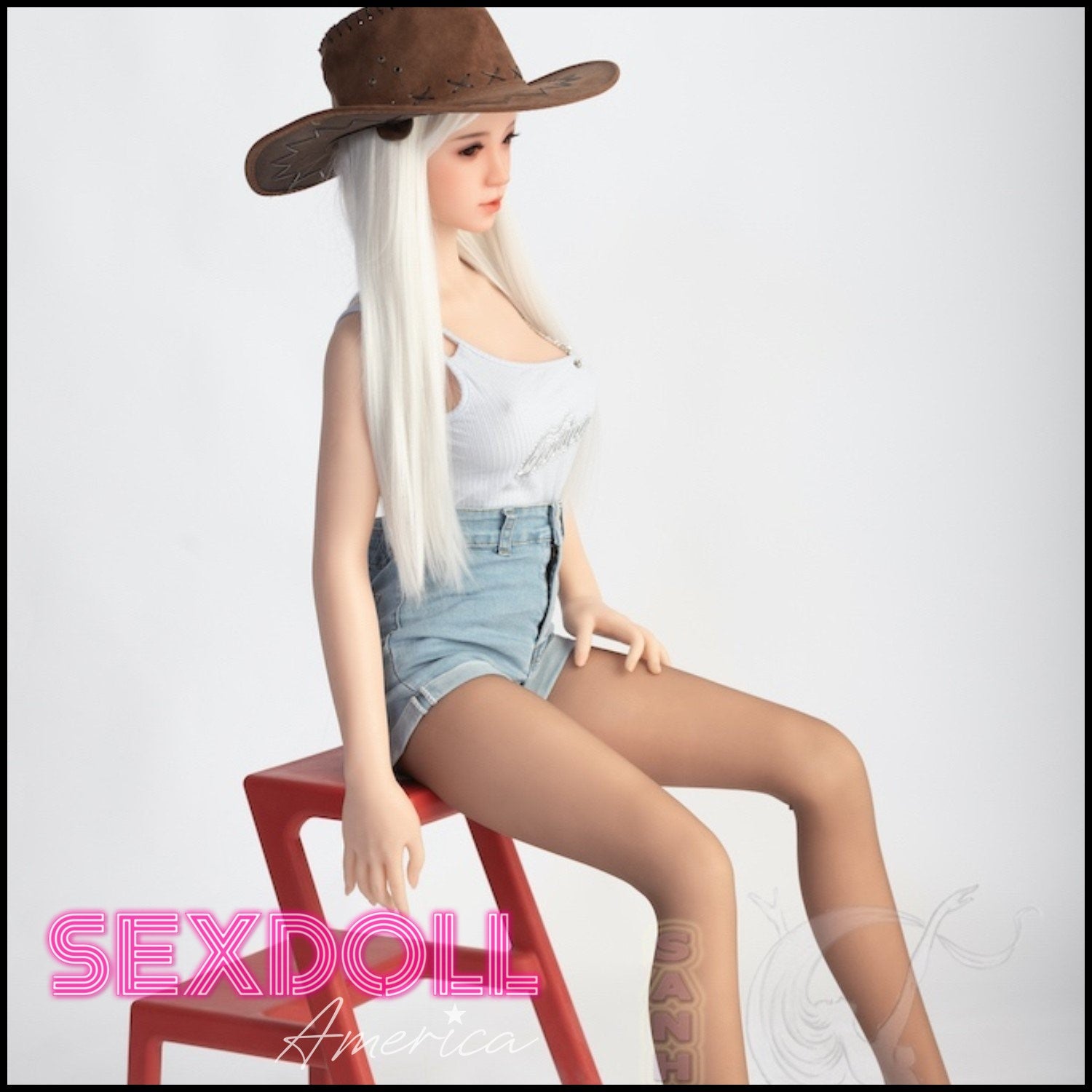 Realistic Sex Doll 145 (4'9") D-Cup Anna Blonde (Head #145-4) Full Silicone - Sanhui Dolls by Sex Doll America