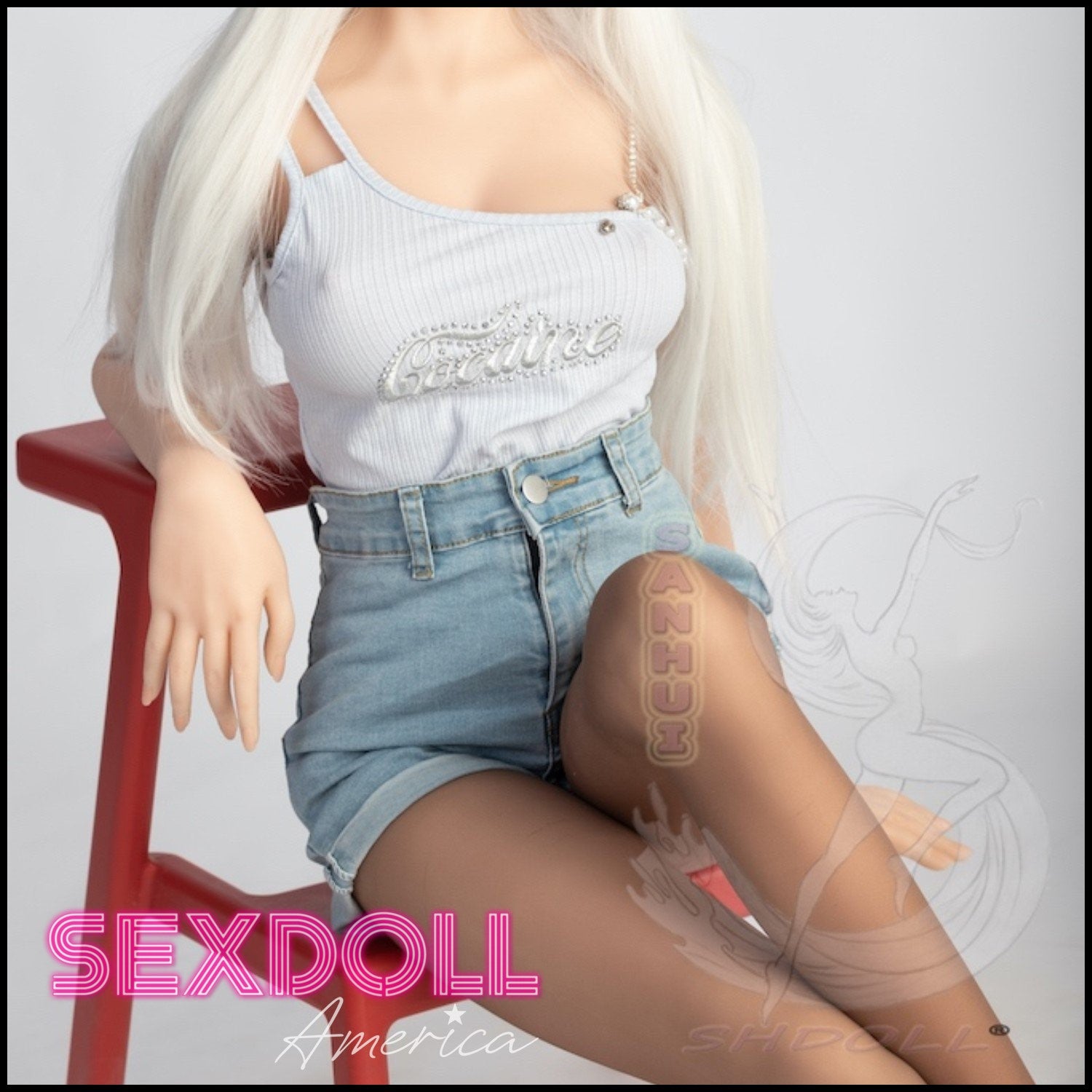 Realistic Sex Doll 145 (4'9") D-Cup Anna Blonde (Head #145-4) Full Silicone - Sanhui Dolls by Sex Doll America