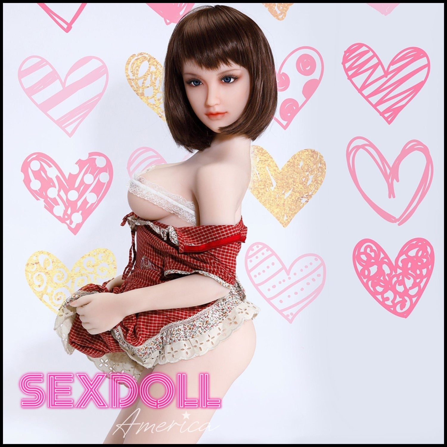 Realistic Sex Doll 145 (4'9") D-Cup Eva Brunette (Head #145-2) Full Silicone - Sanhui Dolls by Sex Doll America