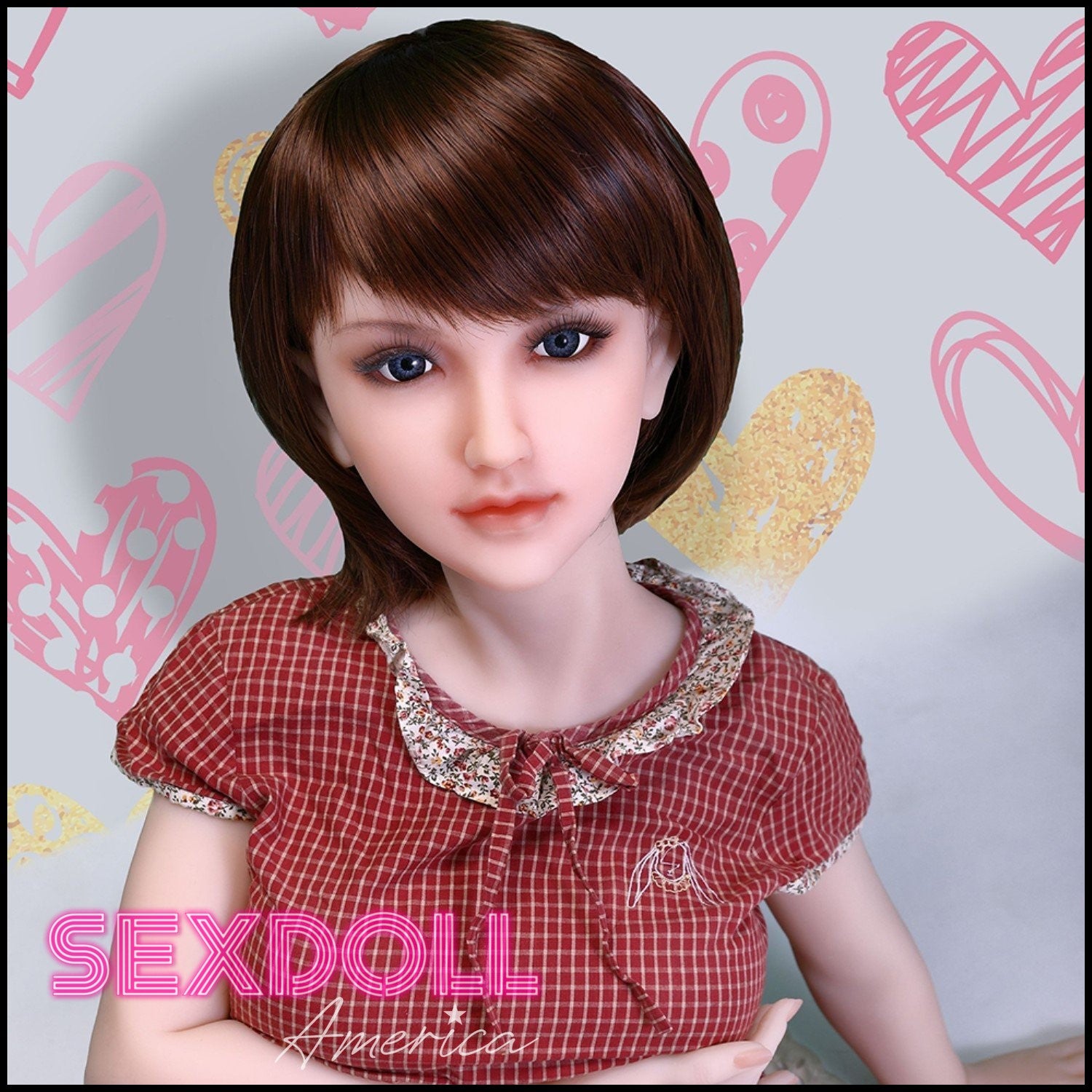 Realistic Sex Doll 145 (4'9") D-Cup Eva Brunette (Head #145-2) Full Silicone - Sanhui Dolls by Sex Doll America