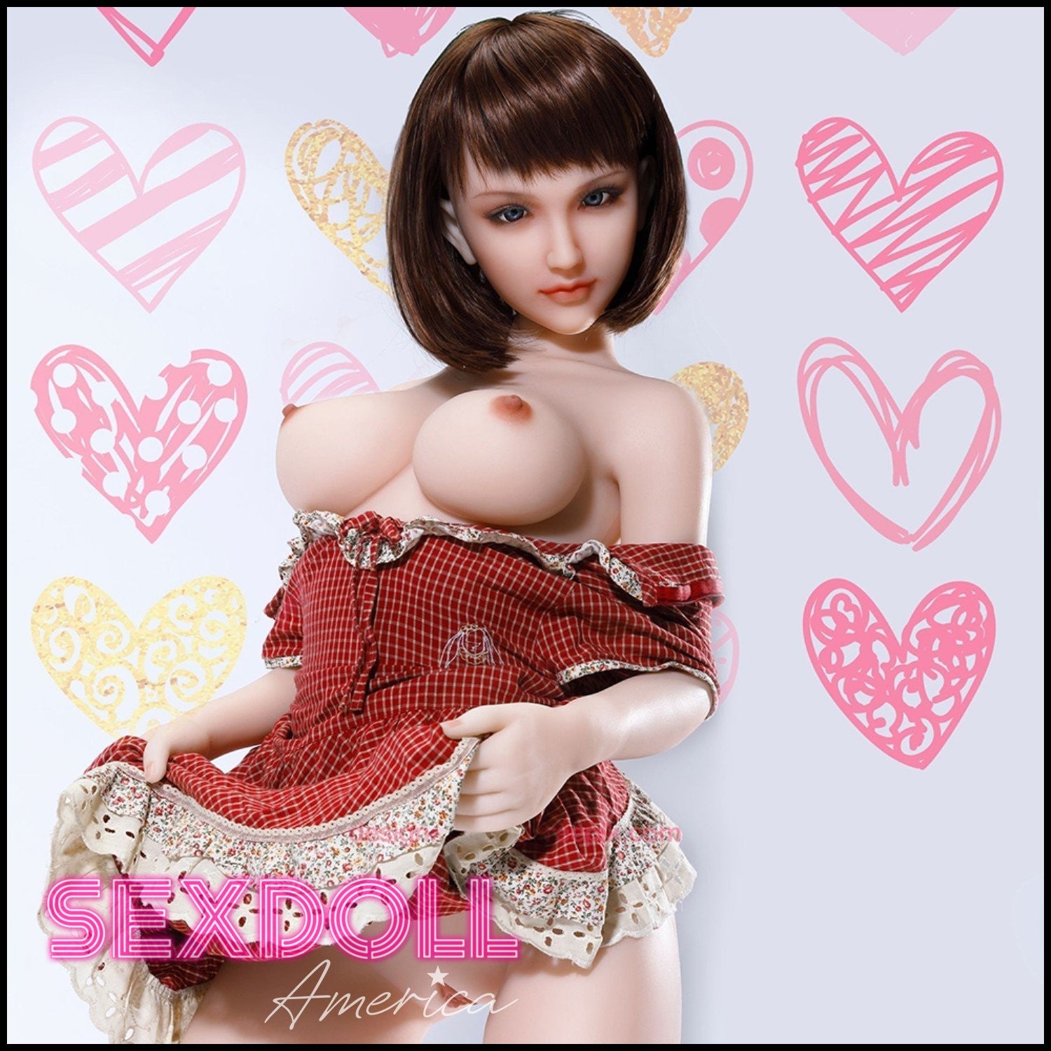 Realistic Sex Doll 145 (4'9") D-Cup Eva Brunette (Head #145-2) Full Silicone - Sanhui Dolls by Sex Doll America