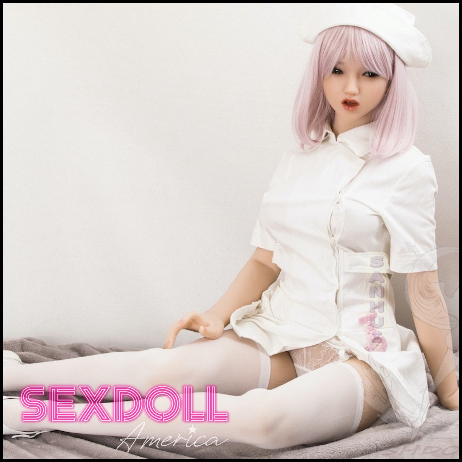 Realistic Sex Doll 156 (5'1") D-Cup Nixie Pink Nurse (Head #145-6) Full Silicone - Sanhui Dolls by Sex Doll America
