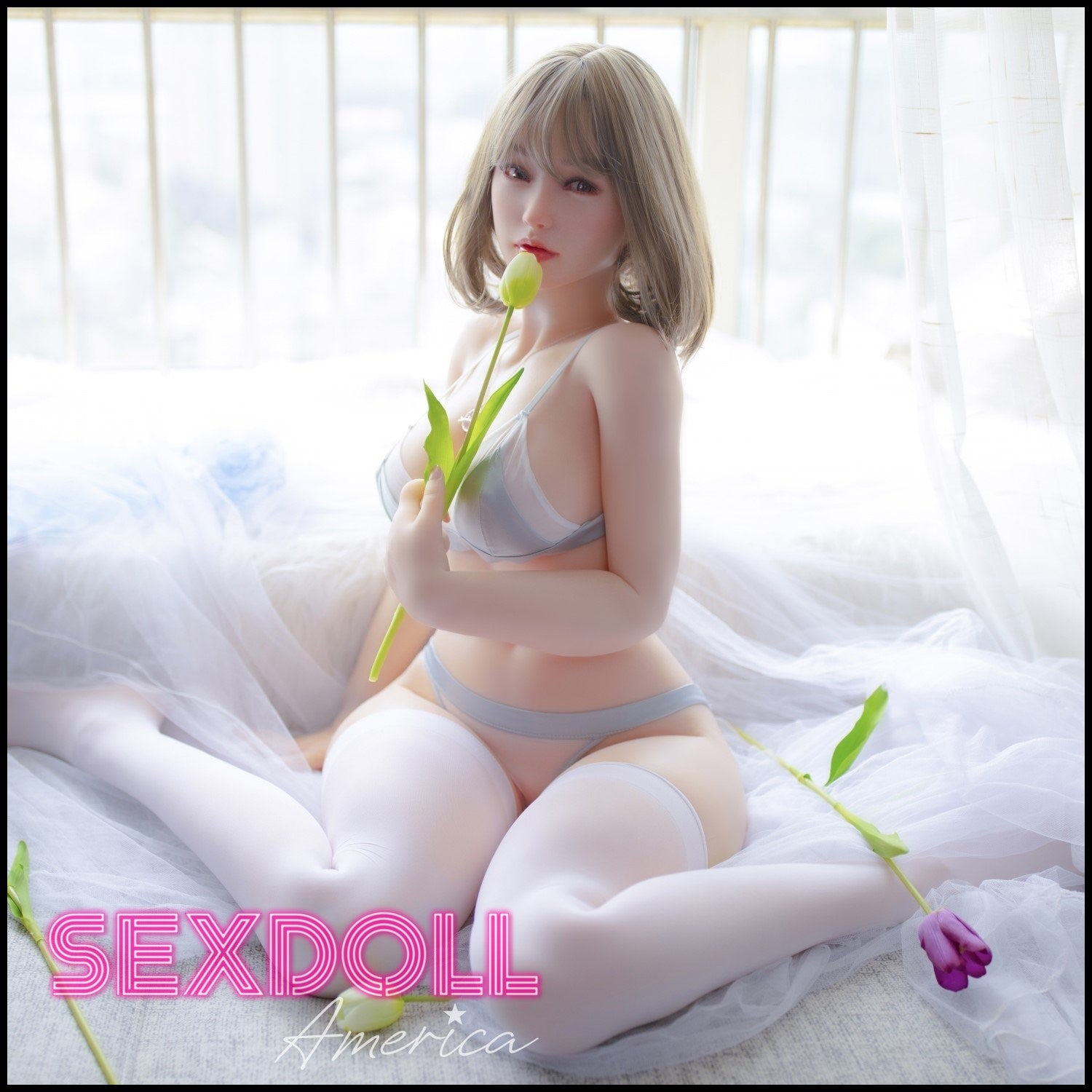 Realistic Sex Doll 160 (5'3") E-Cup Lin Jiujiu Blonde RS (Head #S40) Full Silicone - Sino-Doll by Sex Doll America