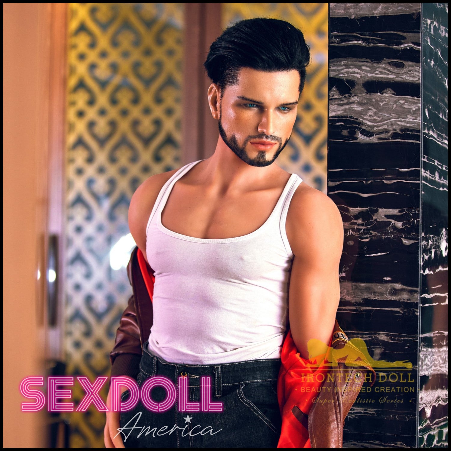 Realistic Sex Doll 162 (5'4") Kevin Tanned (Silicone Head) Male - IRONTECH Dolls by Sex Doll America