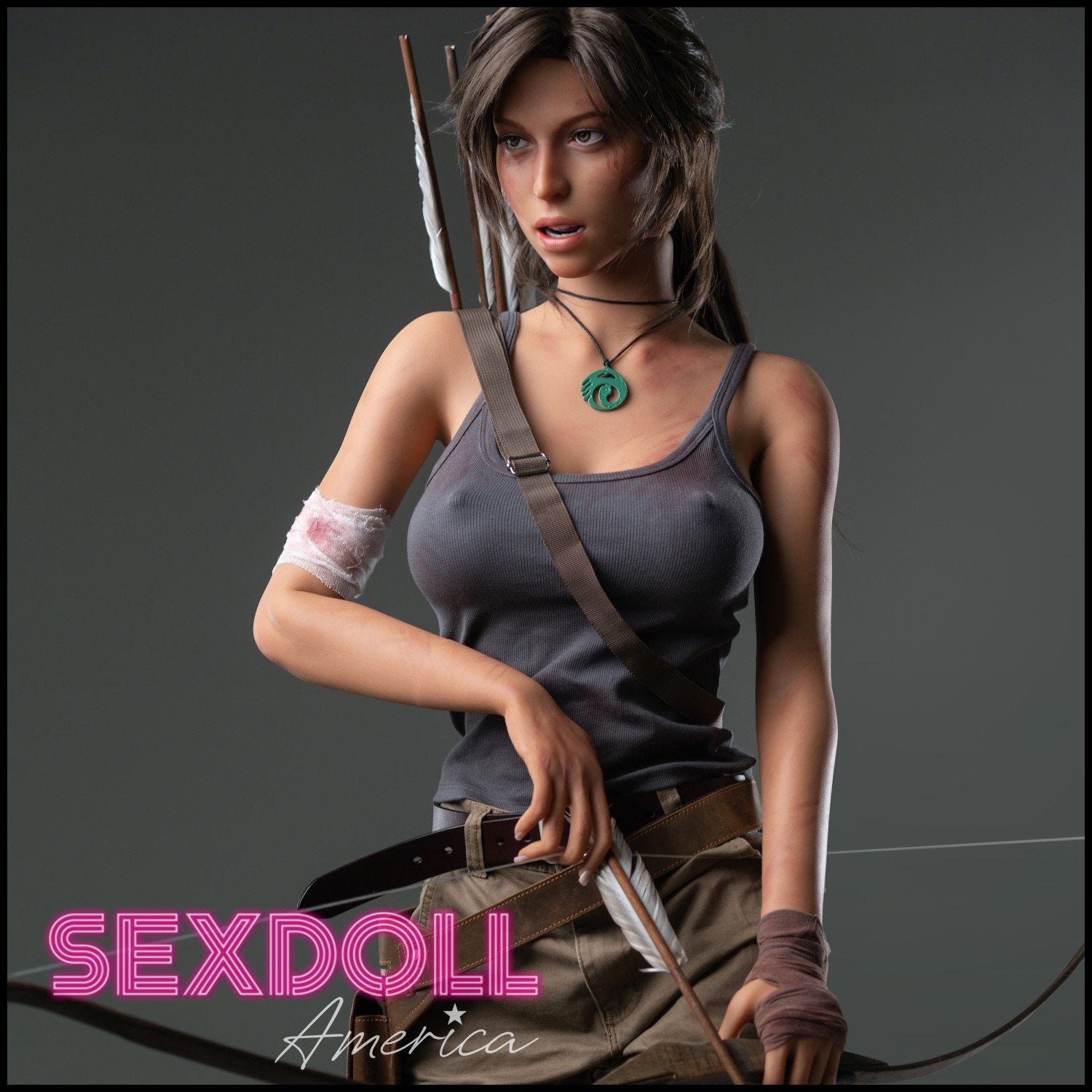 Realistic Sex Doll 166 (5'5") G-Cup Adventure Lady Dark Tan - Full Silicone - Game Lady by Sex Doll America