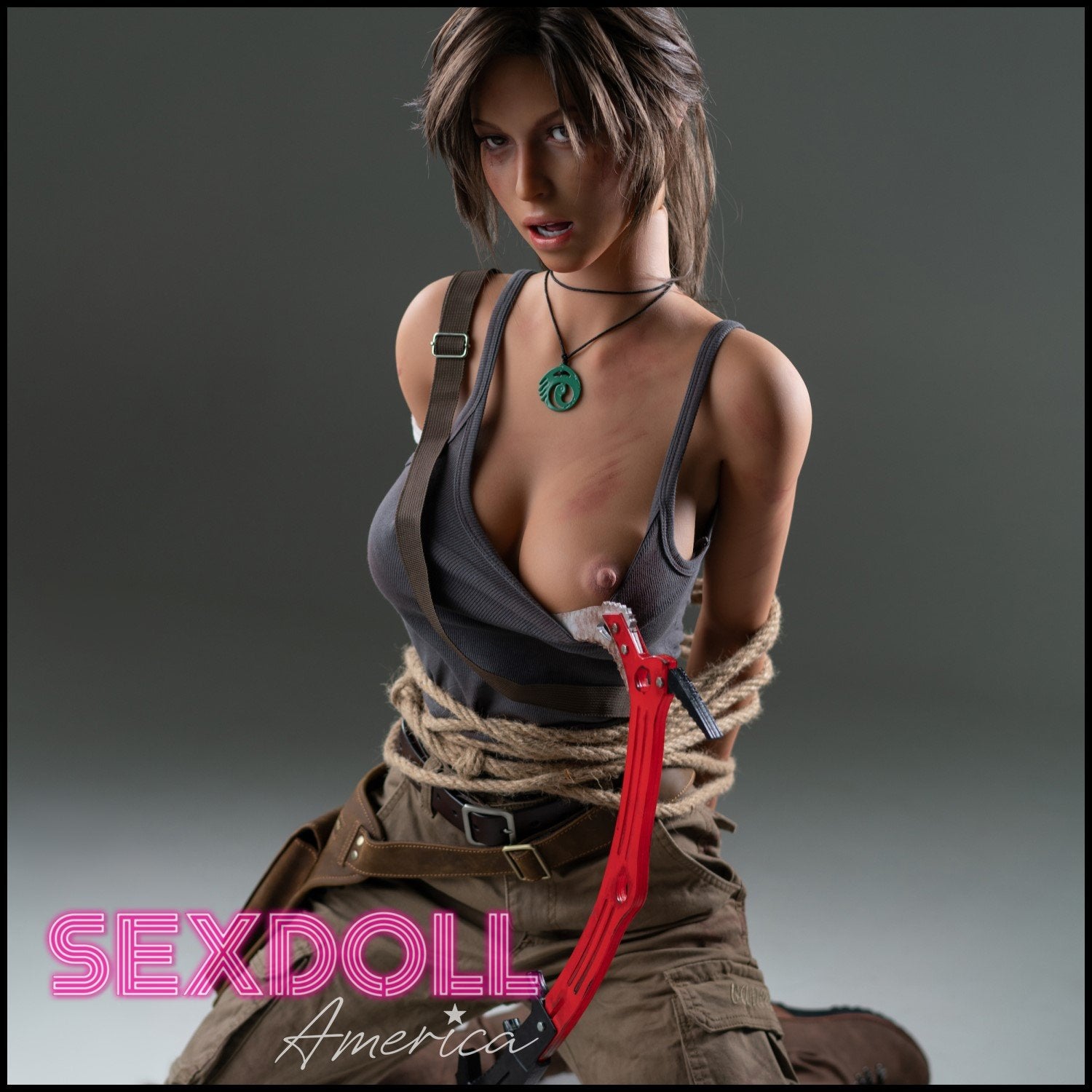 Realistic Sex Doll 166 (5'5") G-Cup Adventure Lady Dark Tan - Full Silicone - Game Lady by Sex Doll America