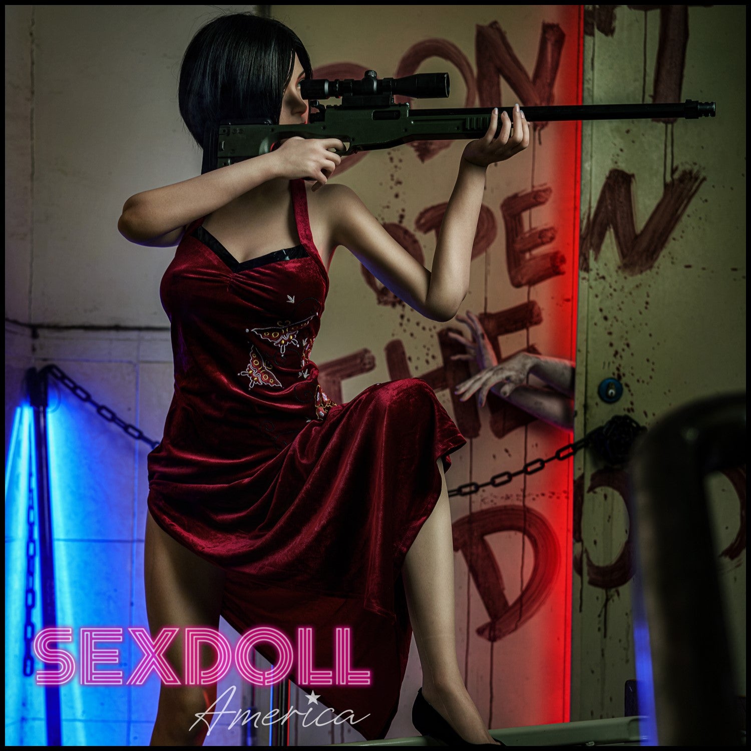 Realistic Sex Doll 166 (5'5") G-Cup Lady Evil - Full Silicone - Game Lady by Sex Doll America