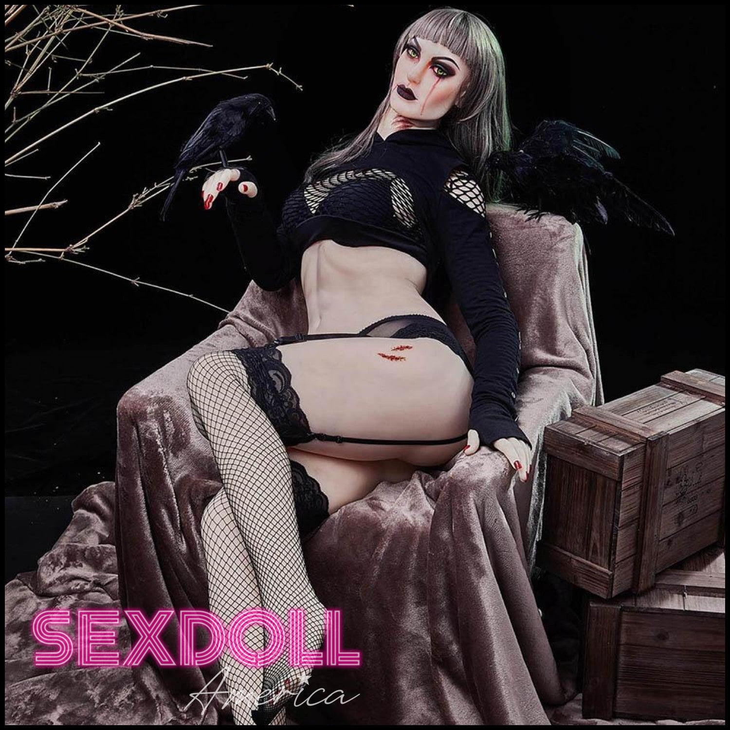 Realistic Sex Doll 168 (5'6") C-Cup Mia Pale Gothic Queen Plus - IRONTECH Dolls by Sex Doll America