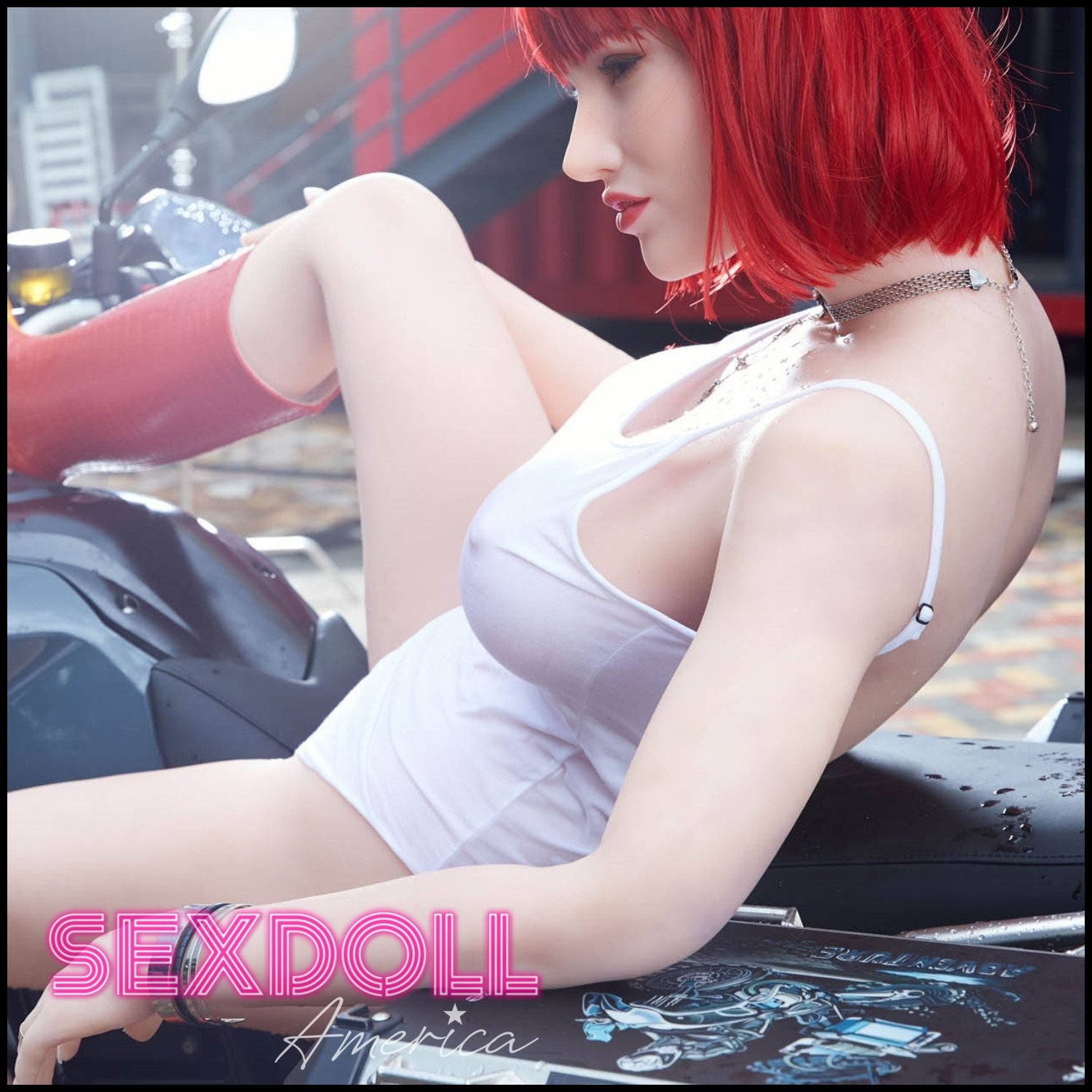 Realistic Sex Doll 172 (5'8") H-Cup Wild Red Dahlia - Full Silicone - Sino-Doll by Sex Doll America